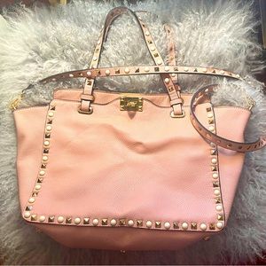 INZI Studded Leather Handbag